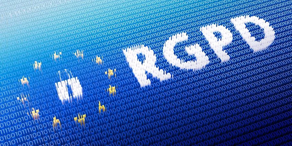 RGPD/ GDPR - General Data Protection Regulation concept - 3D illustration Illustrazione stock