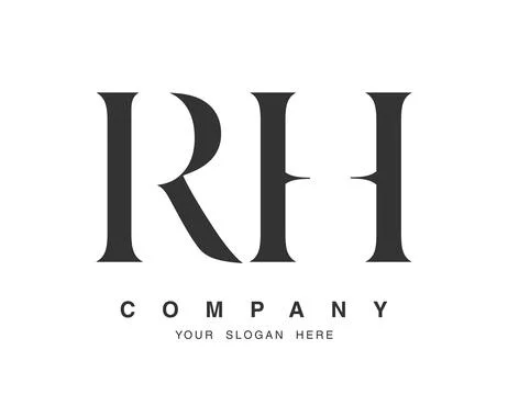 RH logo design. Initial letter r and h serif font style. Creative classic c.. Stock Illustration