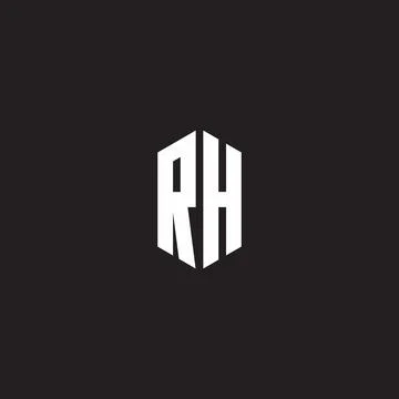 RH Logo monogram with hexagon shape style design template Stock Illustration