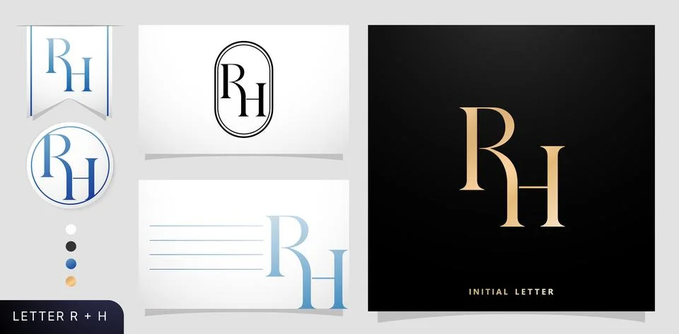 RH Monogram Letter Stock Illustration