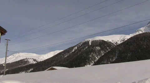Rhb crossing bridge in front of mountain Stock Footage 537879