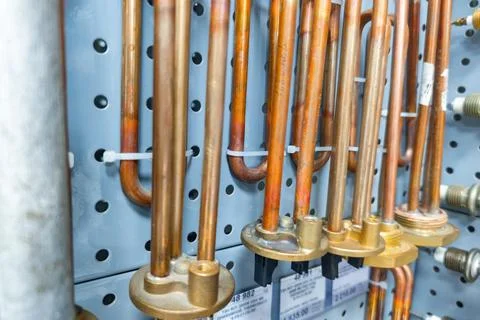 Rheem copper heating elements for water heaters Stock Photos