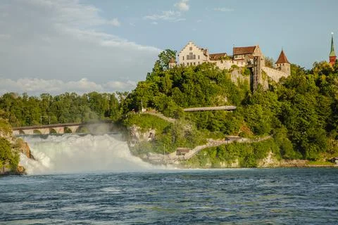 Rheinefall Landscape one of the largest waterfalls in Europe Stock Photos