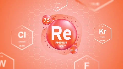 Rhenium Periodic Element Cell Stock Footage 314272024