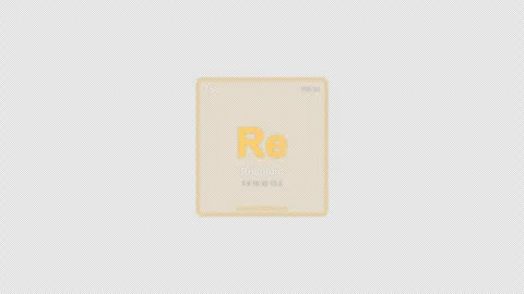 Rhenium Re Periodic Table Element Tile Labeled Animation Video Overlay Alpha 4K 動画素材 339367257