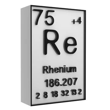 Rhenium,Phosphorus on the periodic table of the elements on white blackgrou.. Stock Illustration