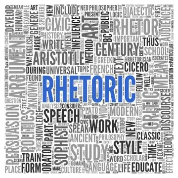 Rhetoric concept word tag cloud design Stock Illustration