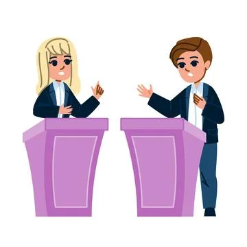 Rhetoric speech and debate school education vector Stock Illustration