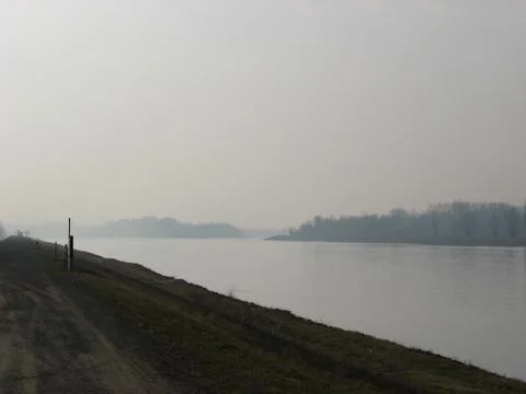 Rhin river during winter Stock Photos