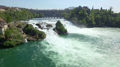 Rhine Falls Aerial View Видео 74968977