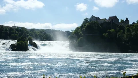 The Rhine Falls Panning Stock Footage 197664202