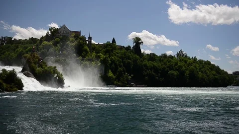 The Rhine Falls in Schaffhausen, Switzerland. Stock Footage