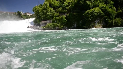 The Rhine Falls in Schaffhausen, Switzerland. Stock Footage