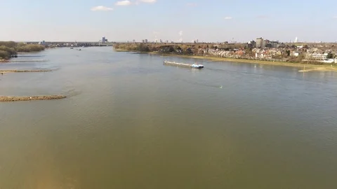 Rhine river in Cologne Stock Footage 107048760