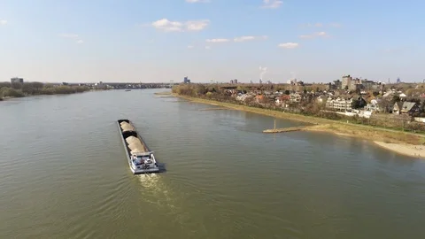 Rhine river in Cologne Stock Footage 107048958