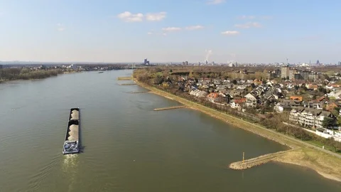 Rhine river in Cologne Stock Footage 107049775