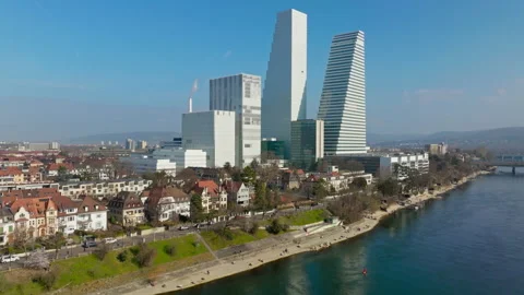 Rhine River by Drone Stock Footage 236348161