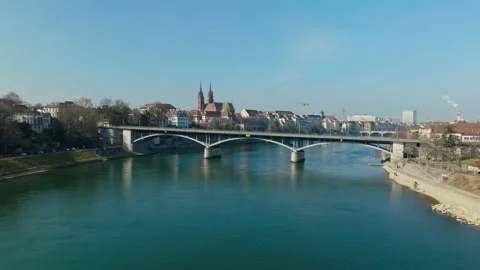 Rhine River by Drone Stock Footage 236348225