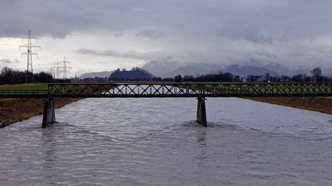 Rhine valley storm timelapse Stock Footage
