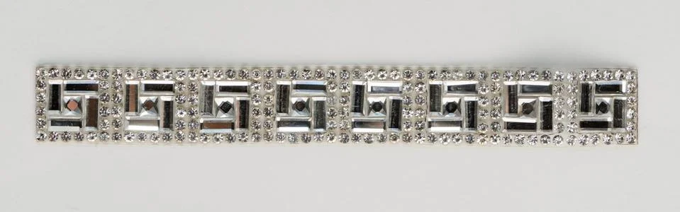 Rhinestone pattern strip on white background. Cool sparkling design Stock Photos