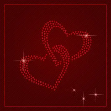 Rhinestone Valentines Day Template Stock Illustration