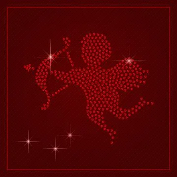 Rhinestone Valentines Day Template Stock Illustration