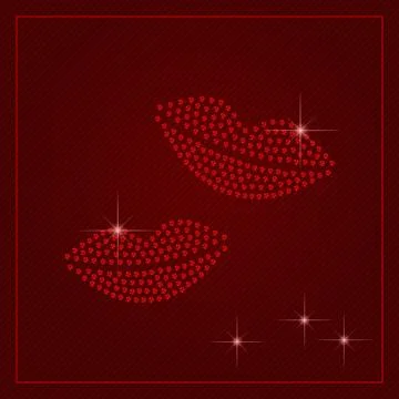 Rhinestone Valentines Day Template Stock Illustration