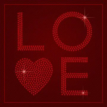 Rhinestone Valentines Day Template Stock Illustration