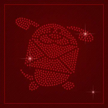 Rhinestone Valentines Day Template Stock Illustration
