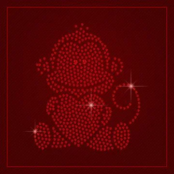 Rhinestone Valentines Day Template Stock Illustration