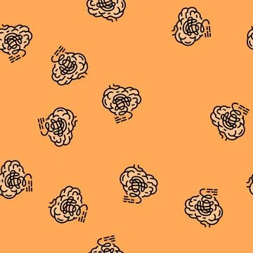 Rhink brain human vector seamless pattern Stock Illustration