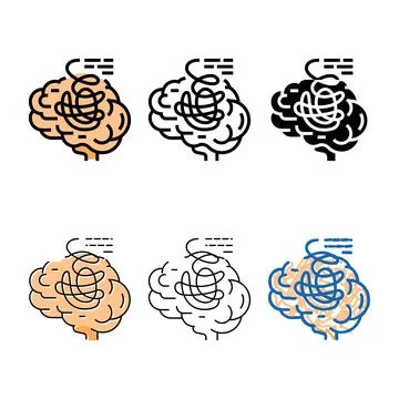 Rhink brain pack human color icon vector Stock Illustration