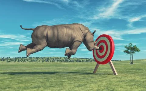 Rhino that aims to target Illustrazione stock
