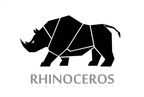 Rhino, Beast, Sideview Full body Rhino Stock Illustration