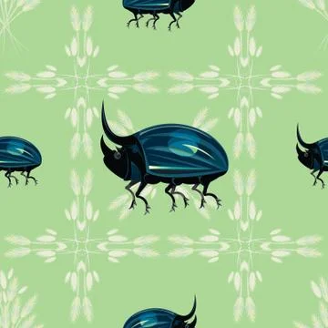 Rhino beetle pattern [converted] Stock Illustration