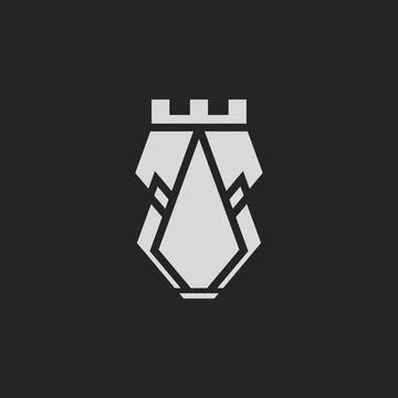 Rhino Castle Logo Illustrazione stock