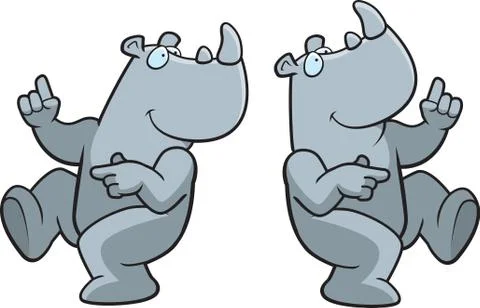 Rhino Dancing Stock Illustration