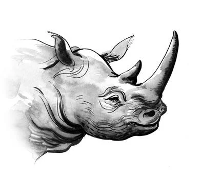 Rhino head Stock Illustration