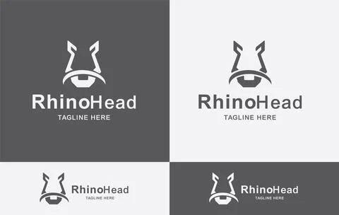 Rhino Head logo design vector Stock Illustration