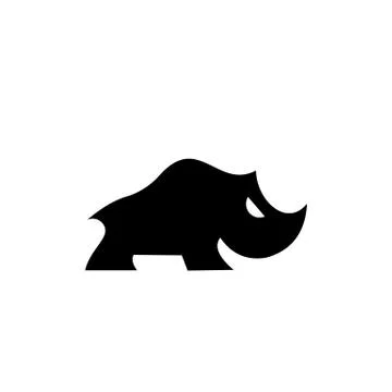 Rhino icon vector, Logo Template isolated on white Stock Illustration