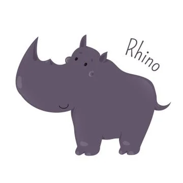 Rhino isolated. Child fun pattern icon Illustrazione stock