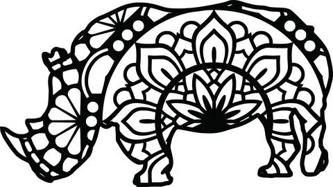 Rhino mandala Stock Illustration