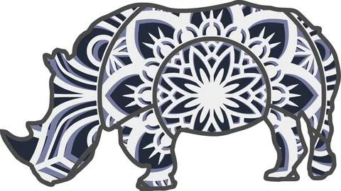 Rhino mandala Stock Illustration