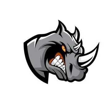 Rhino Mascot Logo Vector Design Stock Illustration