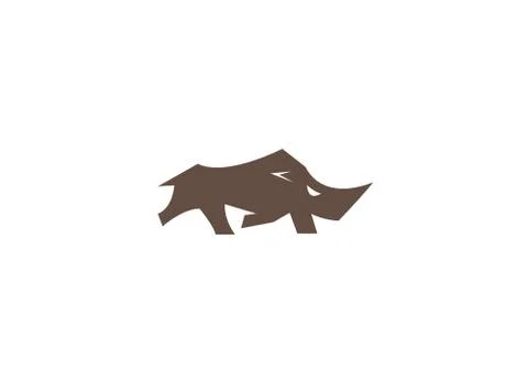 Rhino Run Logo Stock Illustration