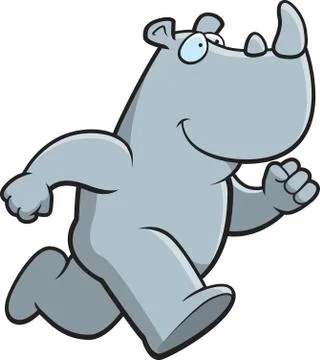 Rhino running Stock Illustration