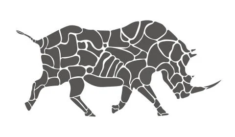 Rhino silhouette Stock Illustration