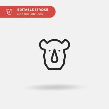Rhino Simple vector icon. Illustration symbol design template for web mobile  스톡 일러스트