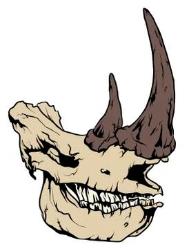 Rhino skull in vector graphic Stock Illustration
