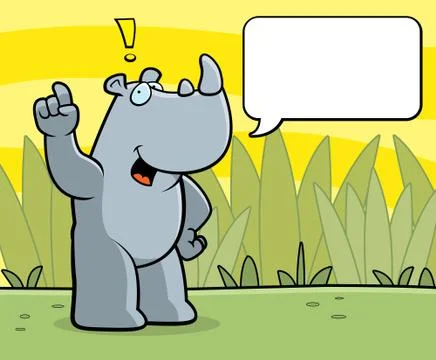 Rhino Talking Stock Illustration
